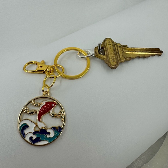 3/$15 Hokusai Koi Fish Charm Keychain - Picture 4 of 7
